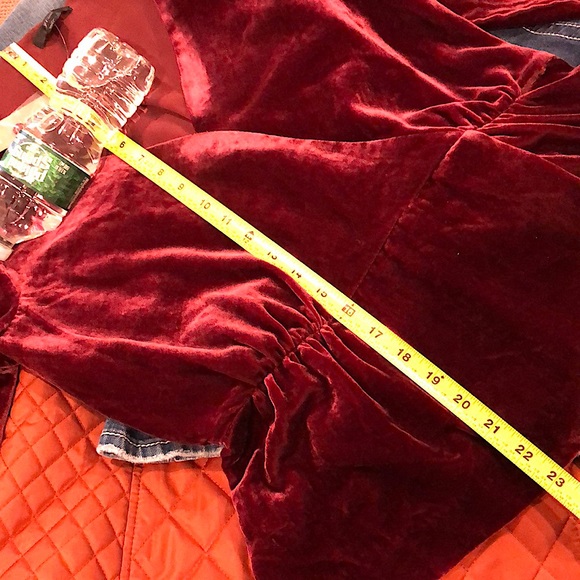 J. CREW Velvet Faux Wrap V-Neck Peplum Hem Long Sleeve Wine Blouse Sz 10 NWT - Picture 14 of 15